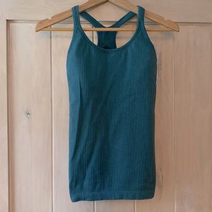 Lululemon Jade Ribbed Racerback Tank with built in shelf bra